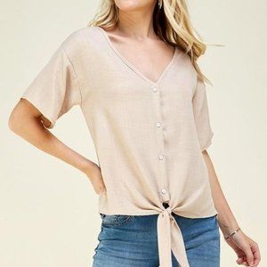 Linen Button-Up Top